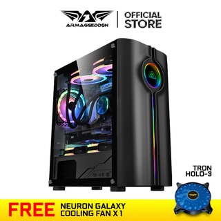 Armaggeddon Tron Holo-3 MATX Gaming PC Chassis With Cutting Edge RGB Holographic Front Panel