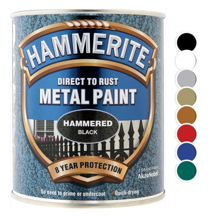 Hammerite Direct To Rust Metal Paint Hammered Finish 250ml/750ml ...