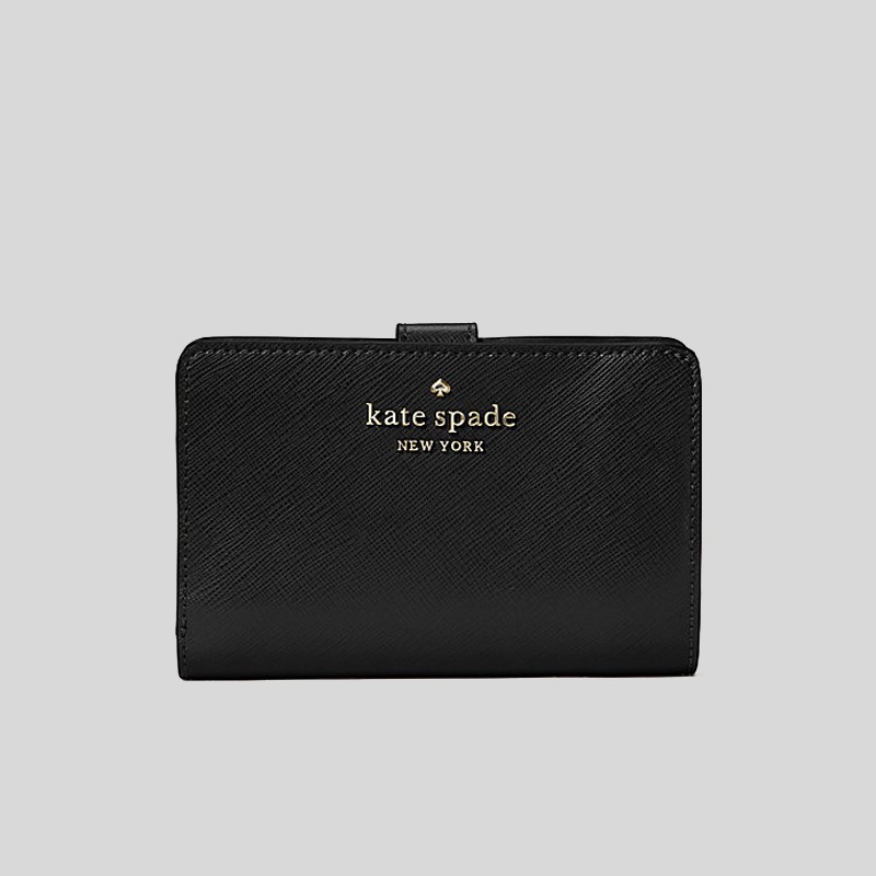 Kate Spade Staci Medium Compact Bifold Wallet Wlr00128 Black Shopee Singapore 8023