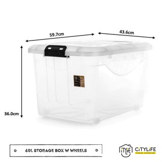 Citylife 60L Multi-Purpose Stackable Storage Container Box With Wheels ...