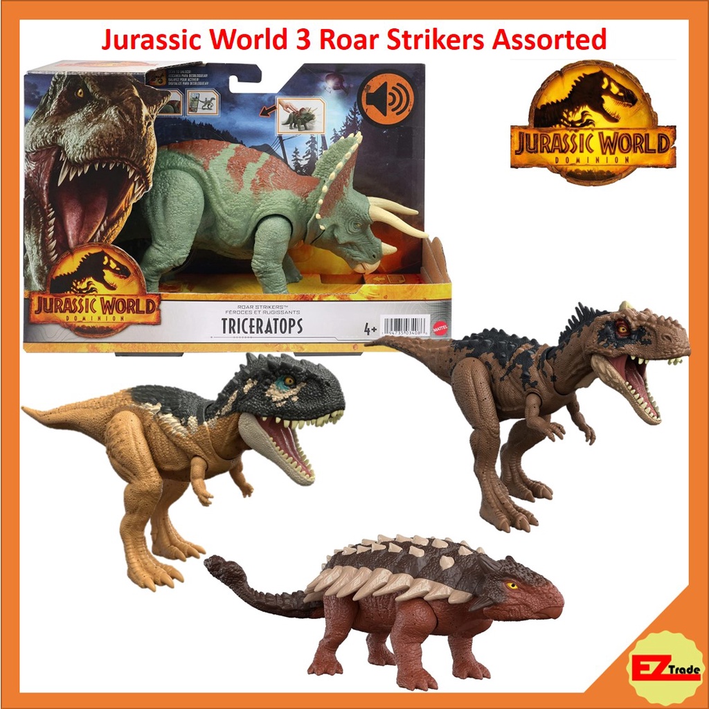 Mattel Jurassic World 3 Dominion Roar Strikers Dino Asst- Triceratops ...
