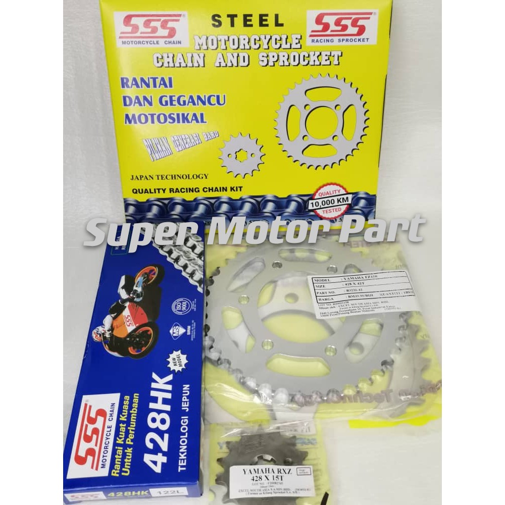 Shop Malaysia Y15zr Fz150 Sss Heavy Duty Chain Steel Sprockets Set 428hk 39t 40 T 41t 42t X 14t X 122l Yamaha Shopee Singapore