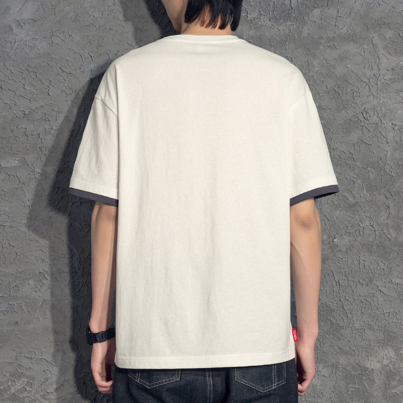 ℬ゠Japanese fake two men's short sleeve T-shirt Tide brand summer cotton ...