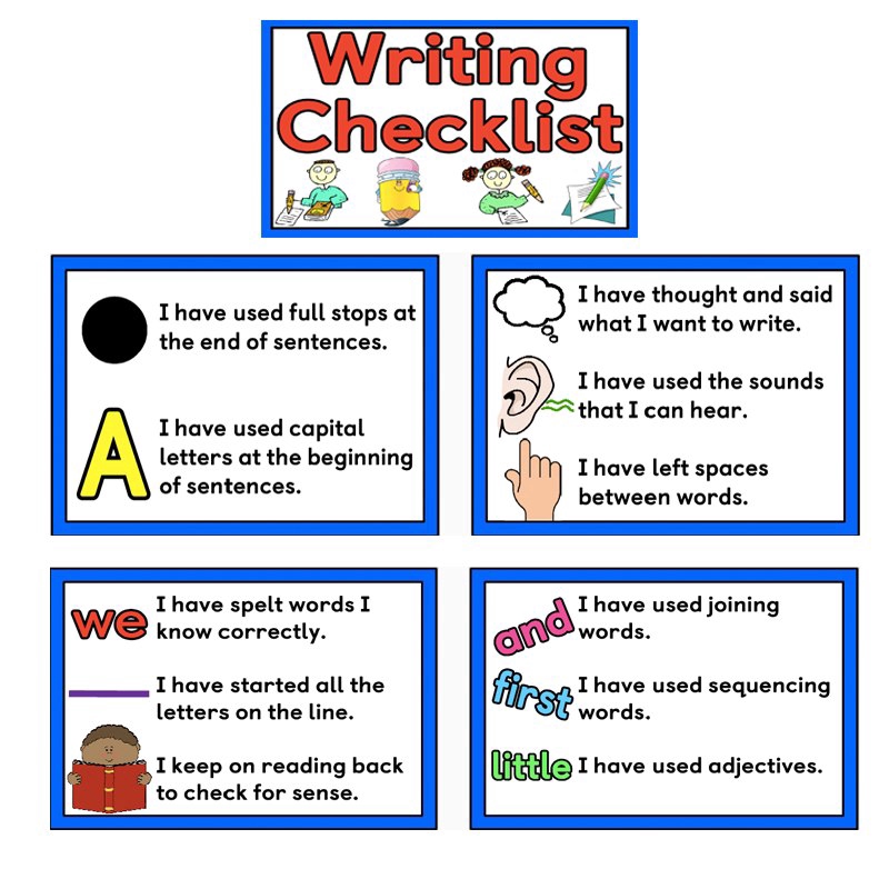 5pcs english writing checklist a4 poster teaching aids kids classroom 