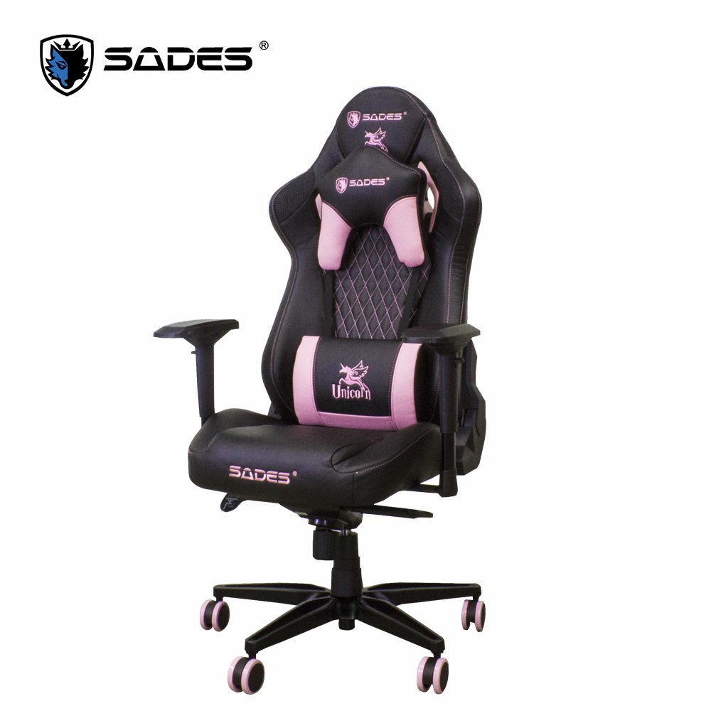 limited edition sades unicorn pink professional leather gaming chair