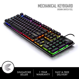 RGB 104 Keys Gaming Mechanical Touch Keyboard Led Backlit Usb Keyboard Gamer Built-in Steel Plate Ergonomic Keyboard