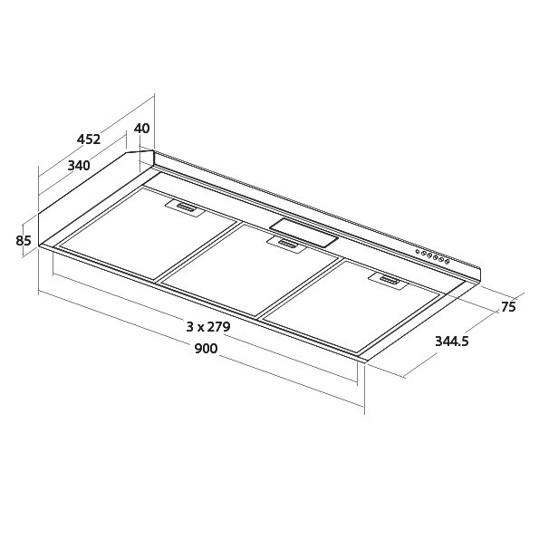 AZ-9900 90CM SEMI INTEGRATED HOOD/Aerogaz/Slim Line/Wall Mounted/Kitchen Appliance/High Suction Capacity/Hoods