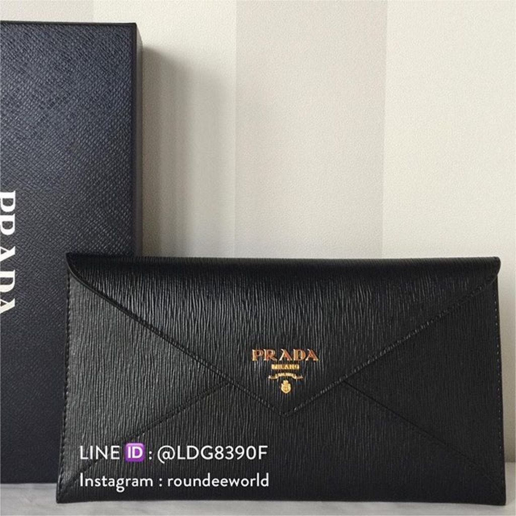 Sale! Brand New Prada Vitello Move Leather Envelope Wallet 1MF175 - Black