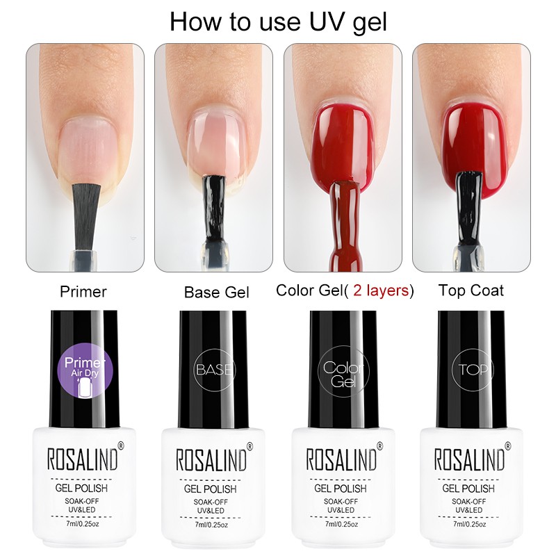 Rosalind Fast Dry Gel Polish 7ml Primer Strengthen Nails For Uv Gel Polish Shopee Singapore