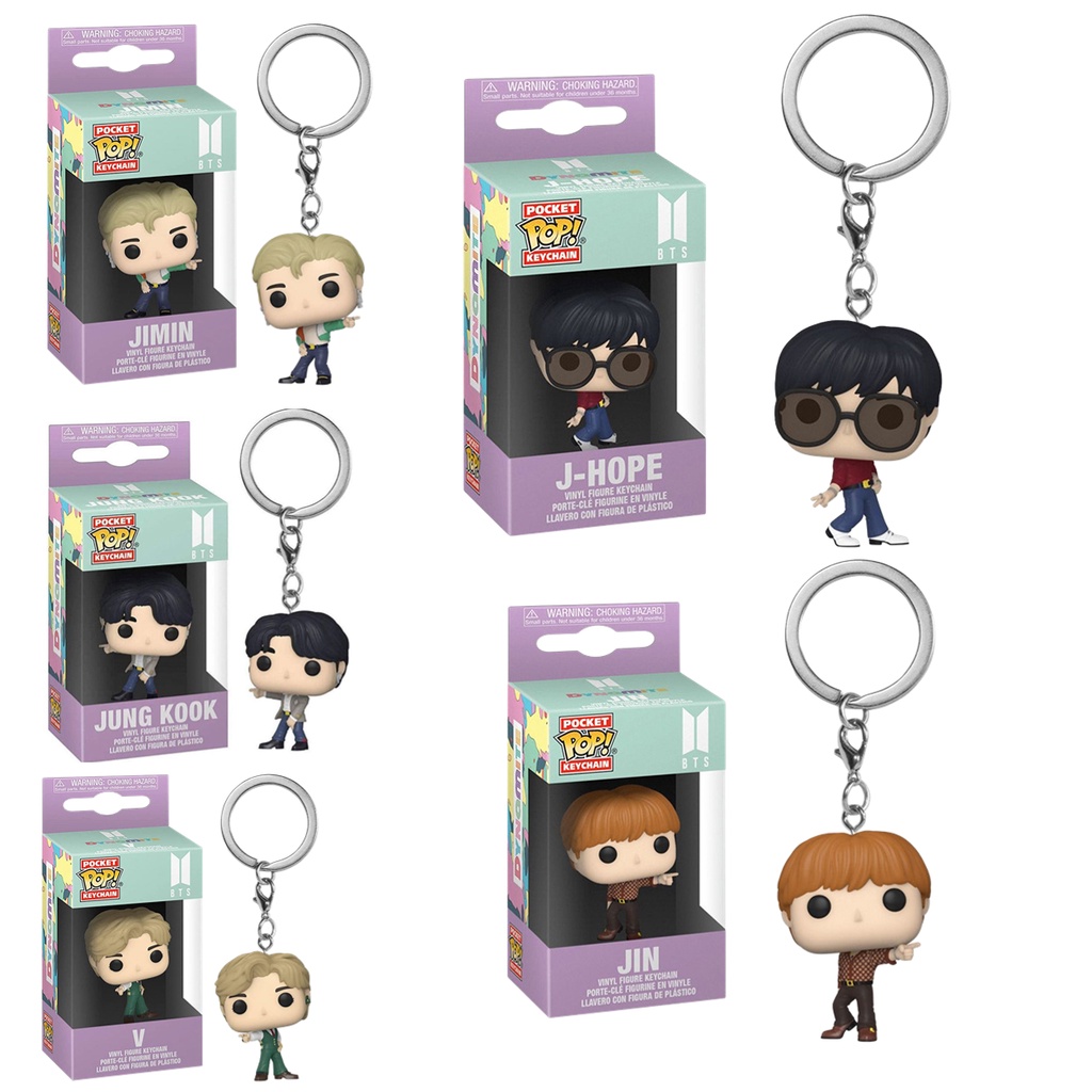 BTS Keychain Jin Suga V JHope Jungkook Jimin RM Cartoon Figure