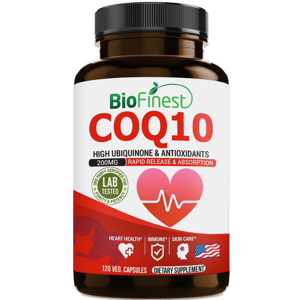 Biofinest Coenzyme Q10 Coq10 200mg Organic 120 Vegetarian Capsules Shopee Singapore