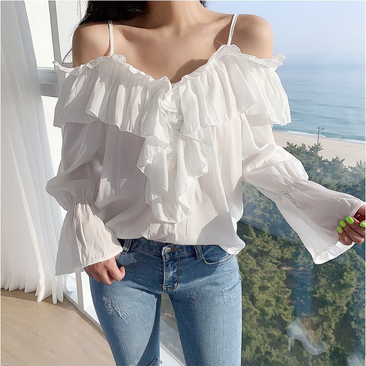 women's long sleeve off the shoulder top