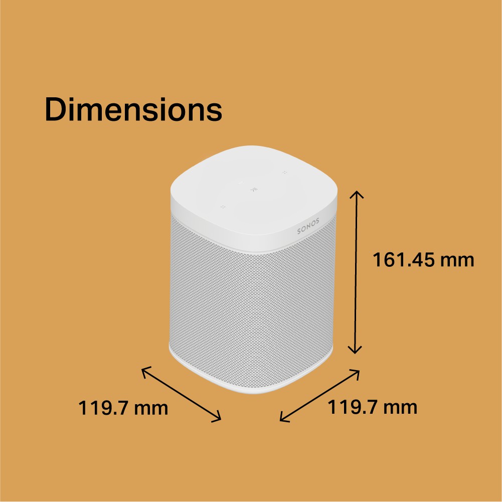 Sonos Size and dimensions example for Sonos One