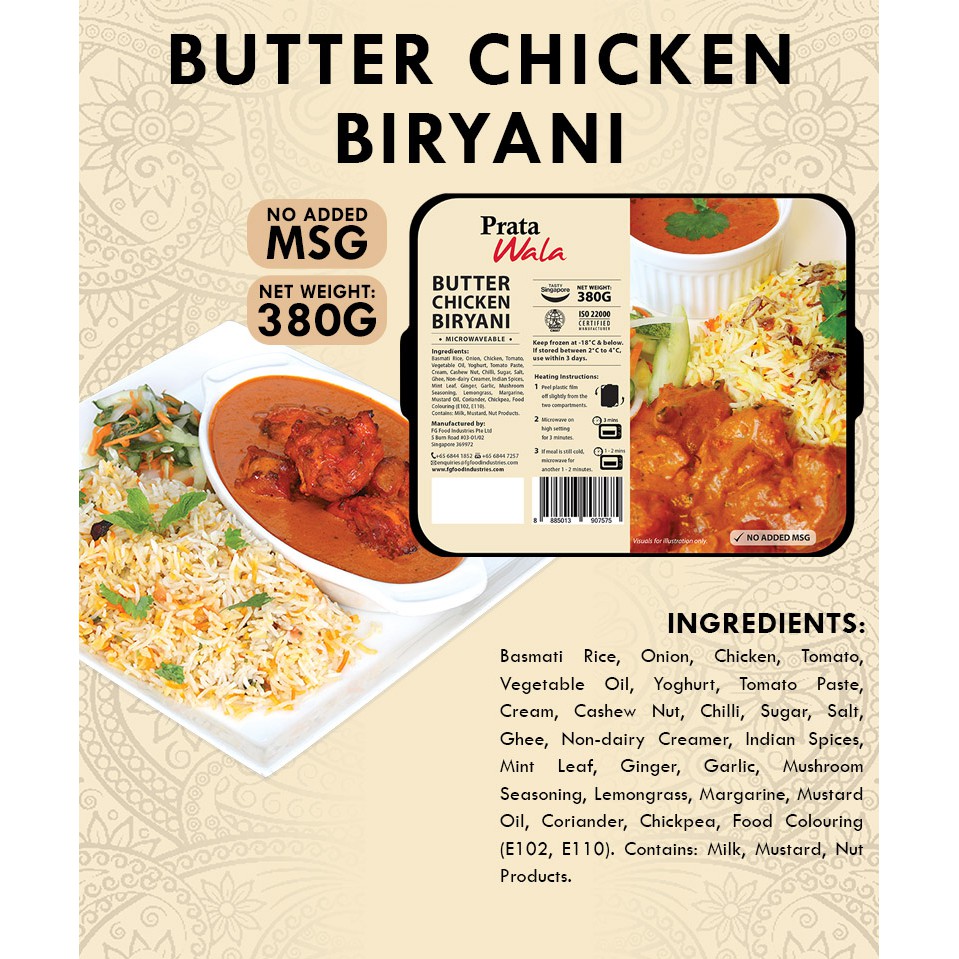 Prata Wala] - Butter Chicken Biryani - Ready to eat | Halal-certified |  Shopee Singapore