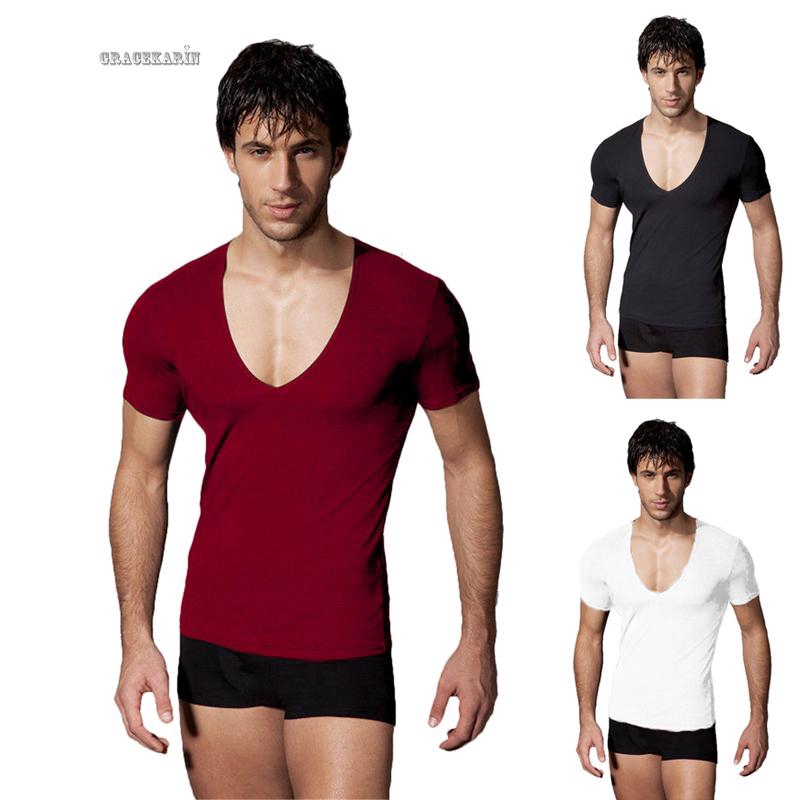 low cut t shirt mens