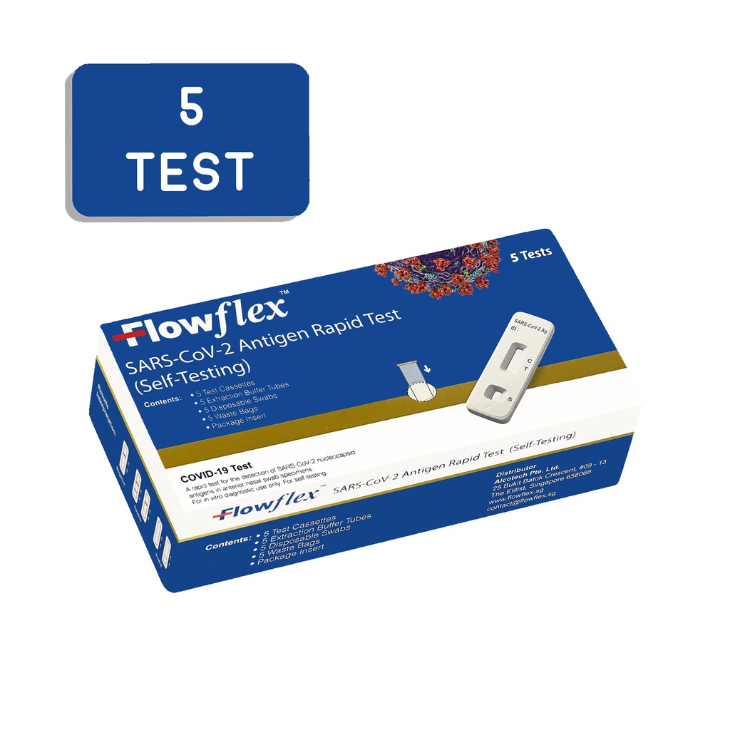 FlowFlex™ COVID-19 ART Antigen Rapid Test Kit (5 Test / Box) | Shopee ...