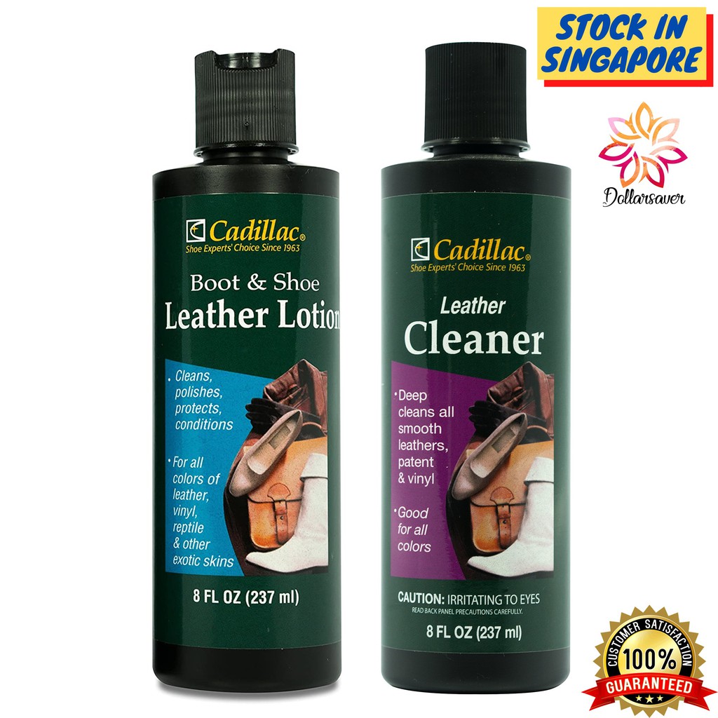 Cadillac Boot and Shoe Leather Lotion 8 Ounces - Cleans, Conditions,  Protects, and Polishes Leather Footwear and Accessories