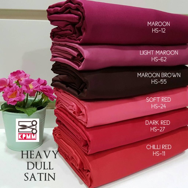 Kain Pasang Japanese Dull Satin Red Maroon Shopee Singapore