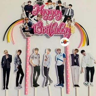 Bts Kpop Pink Topper Cake Topper / Birthday Cake Decoration | Shopee ...
