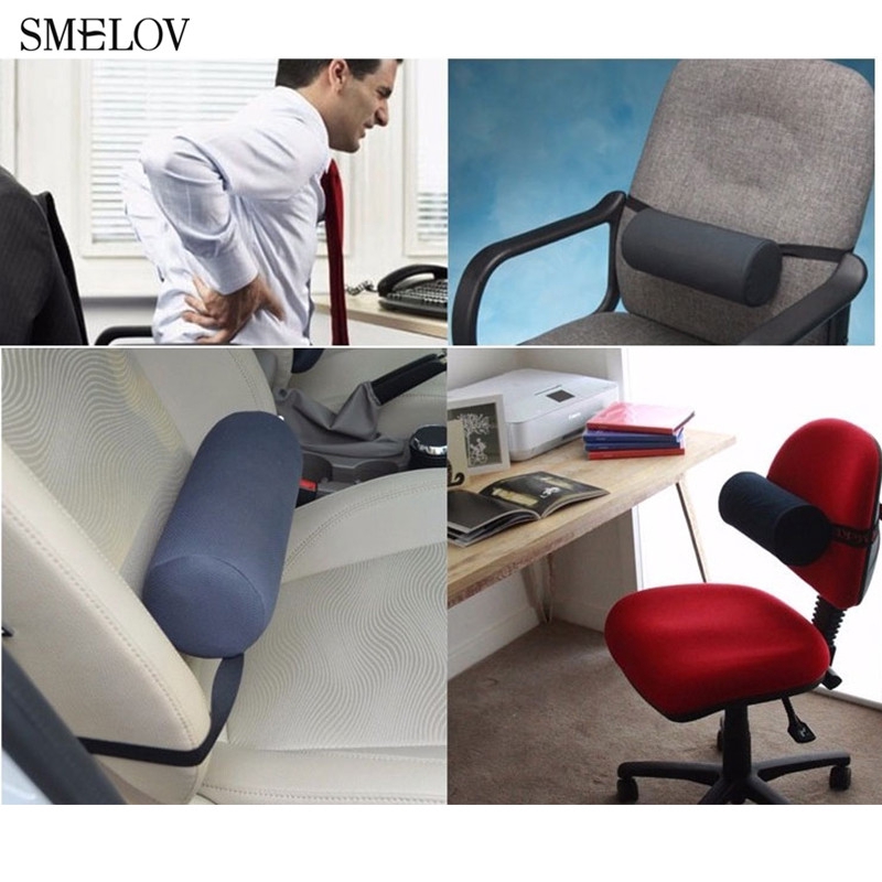 Lumbar Roll Protector Back Support Pillow Office Chair ...