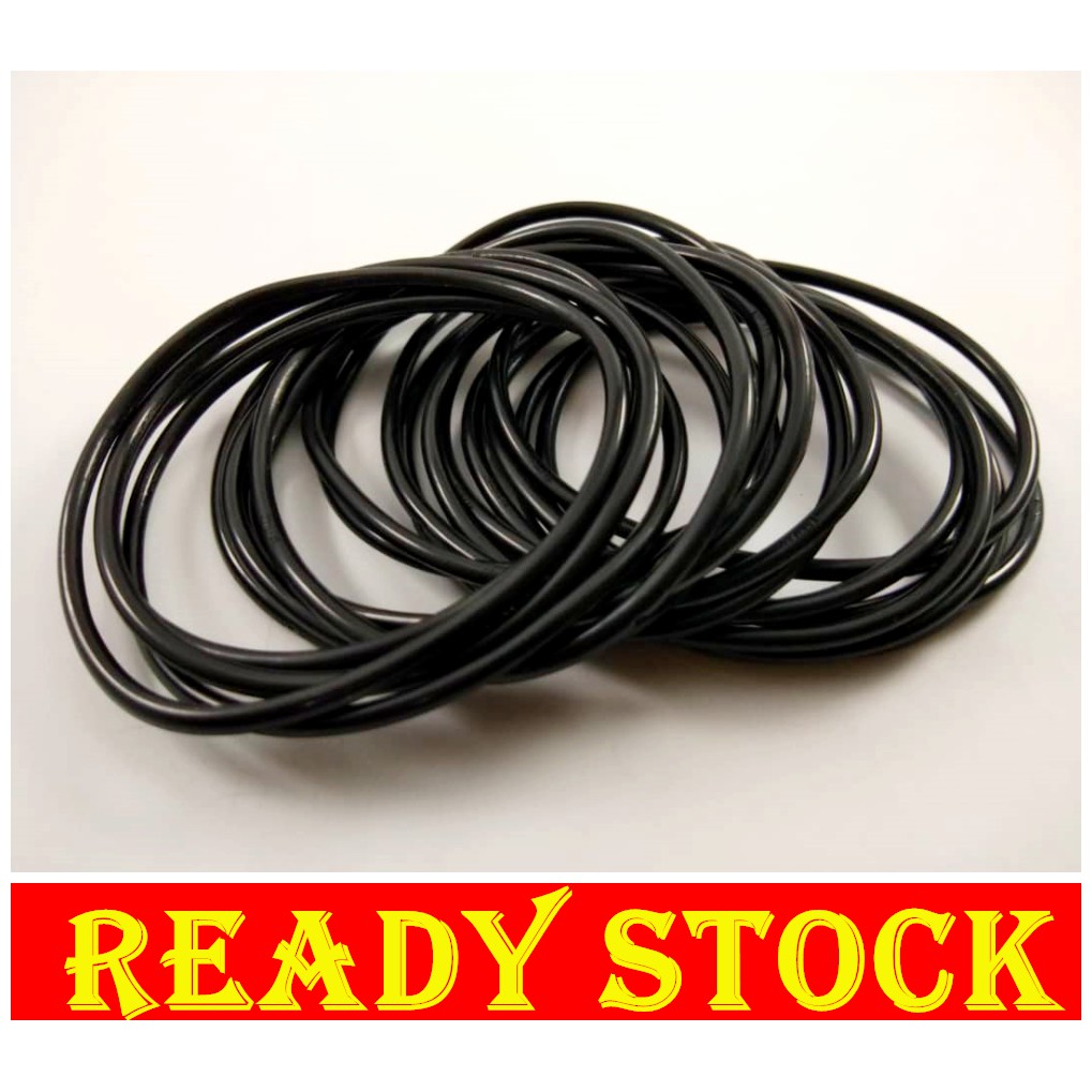 Shop Malaysia Round Rubber Bands Round Silicone Rubber Bands No Flexibility Gelang Tangan Getah Hitam 手环 硅胶橡皮圈 戴手圈 黑色塑料圈 塑料手镯 没弹性 Shopee Singapore