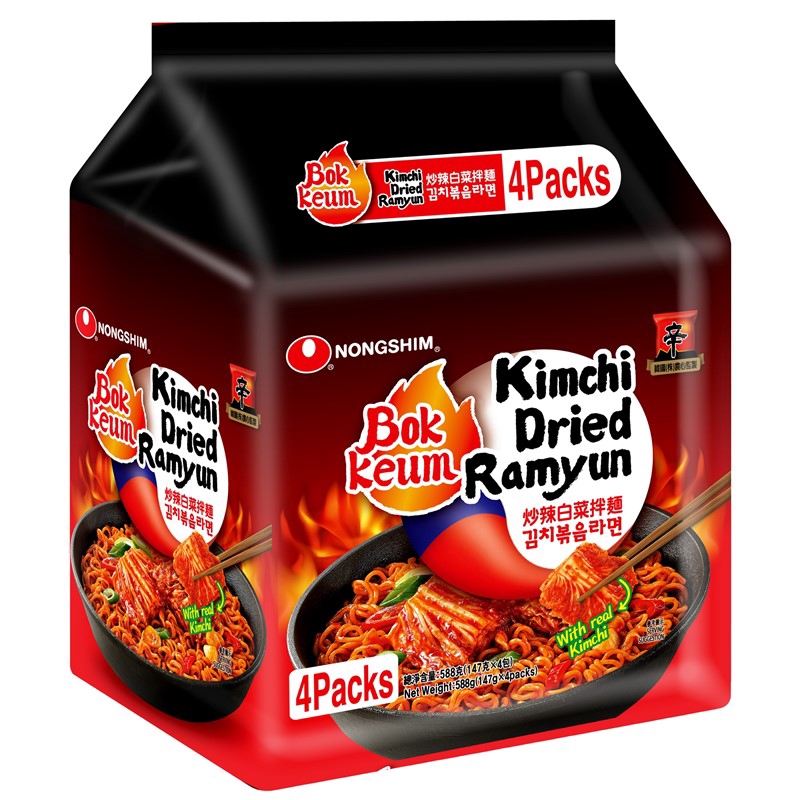 Nongshim Bokkeum Kimchi Dried Ramyun - 4s Bag x 147g [Korean]