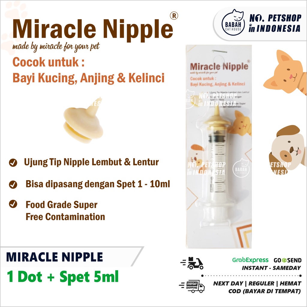 Miracle NIPPLE Pentil NIPPLE Milk Spet Kids Baby Cats Small Mini Niple