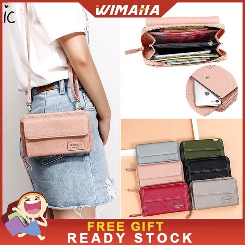 WIMAHA Women's Wallet Long Clutch Large Capacity Mobile Bag Zipper