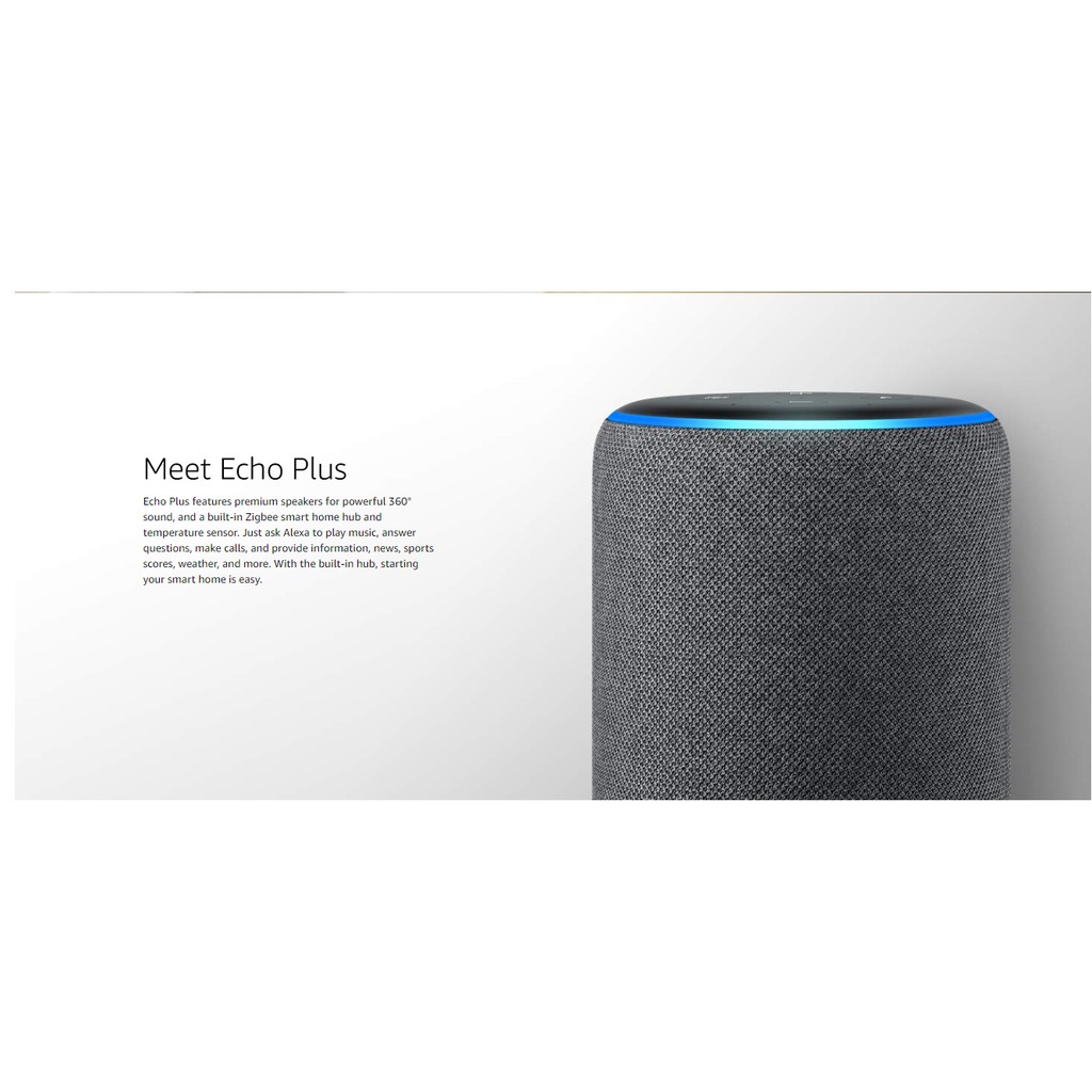 Us Version Amazon Echo Plus 2nd Gen Premium Sound With Built In Smart Home Shopee Singapore