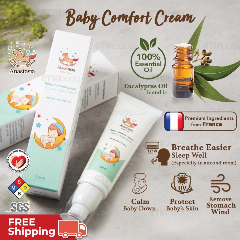Anastasia Baby Comfort Cream Baby Cream Krim Bayi Baby Moisturizer Cream Diaper Cream Baby Skincare Remove Stomach Wind Shopee Singapore