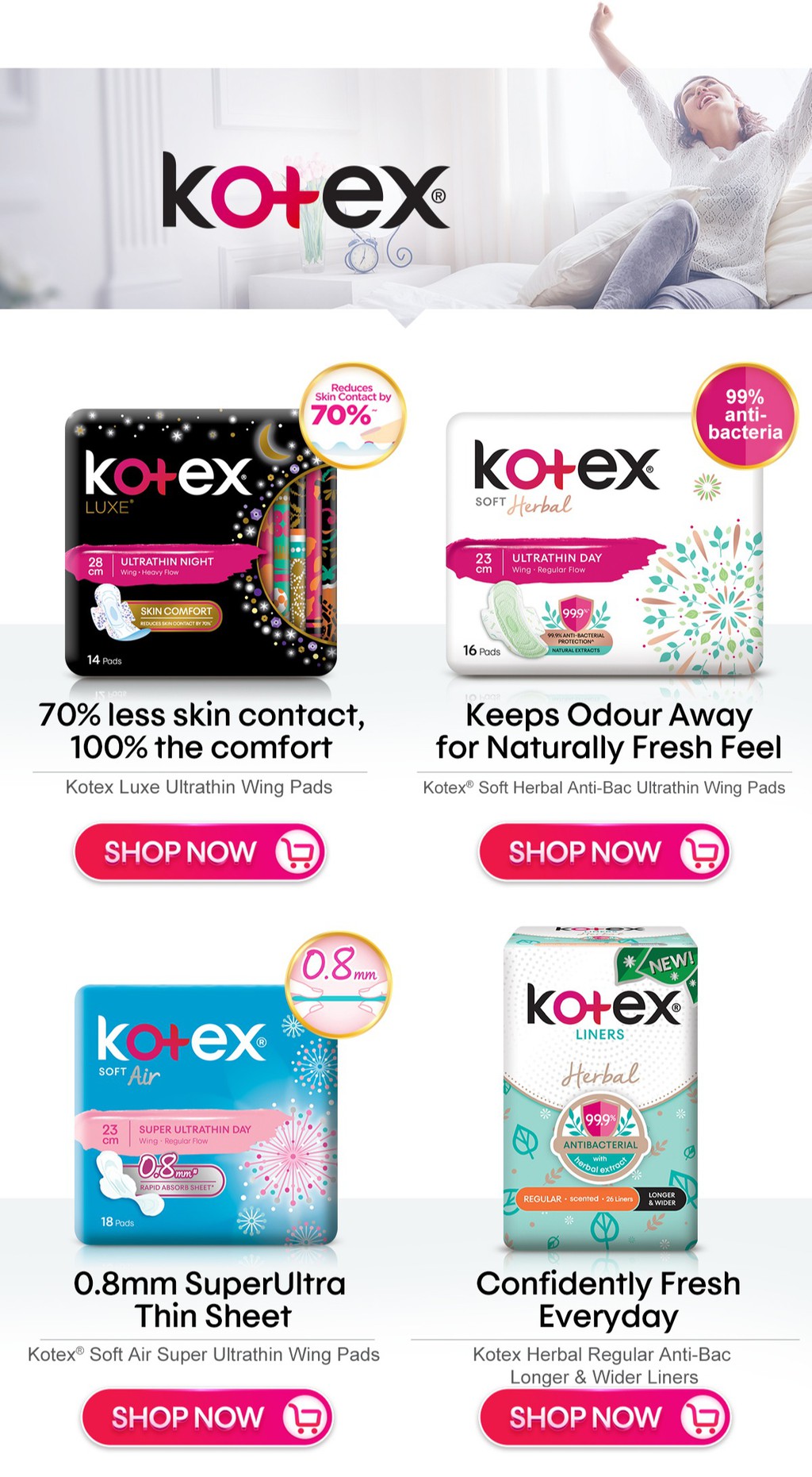 Kotex Official Store, Online Shop Jul 2022 Shopee Singapore
