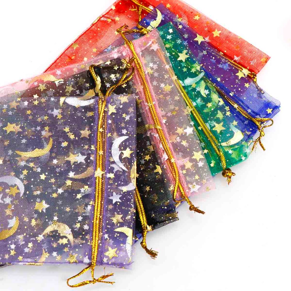50X Star Moon Organza Wedding Party Favor Bags Decor Jewelry Candy Gift Pouches 