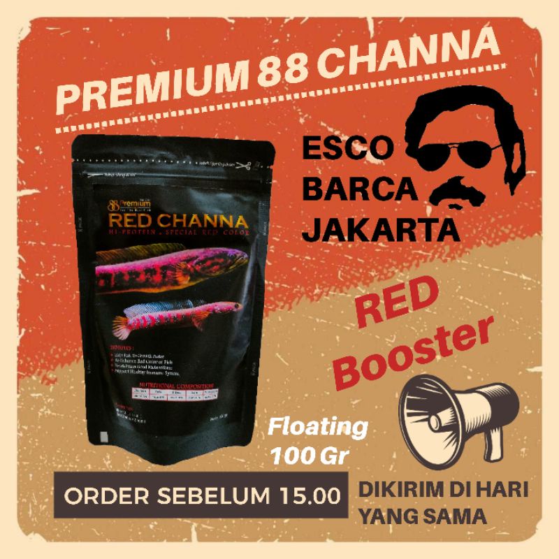 Pelet Ikan Channa Premium Red Booster Floating 100 Gram