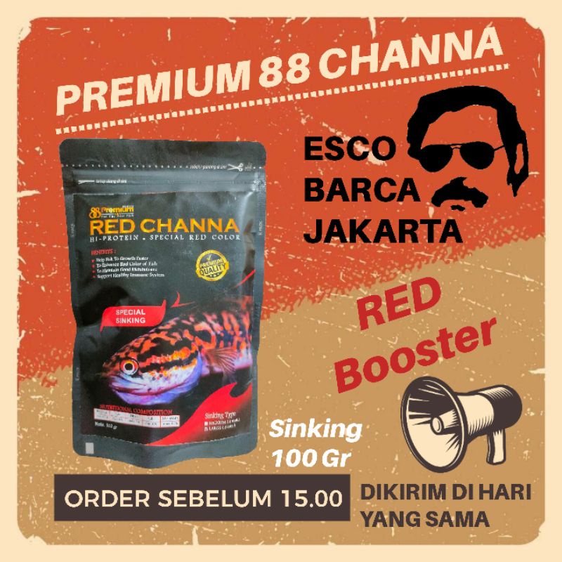 Pelet Ikan Channa Premium SINKING Red 100 Gram