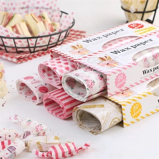 50Pcs/Lot Wax Paper Grease Paper Food Wrappers Wrapping Paper  Bread Sandwich Burger Fries Oilpaper Cake Dessert Pad #2