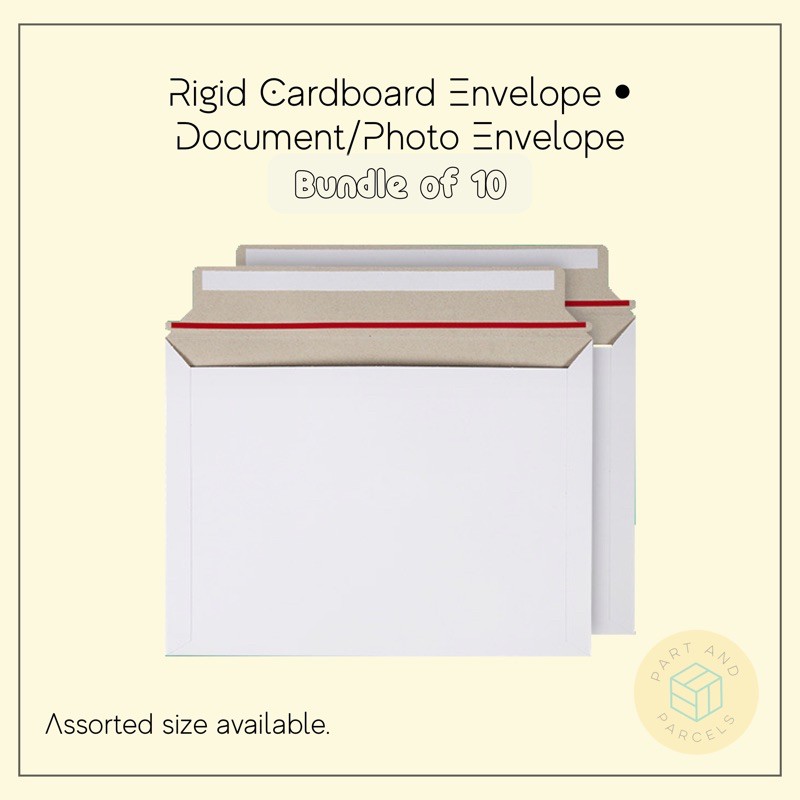 (Bundle of 10)Rigid Cardboard Envelope • Document/Photo Envelope
