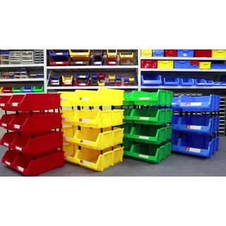 LEADLOONG 16-Bin Wall Mounted Organizer - Plastic Bins & Metal Rails For Garage, Workshop, Hardware