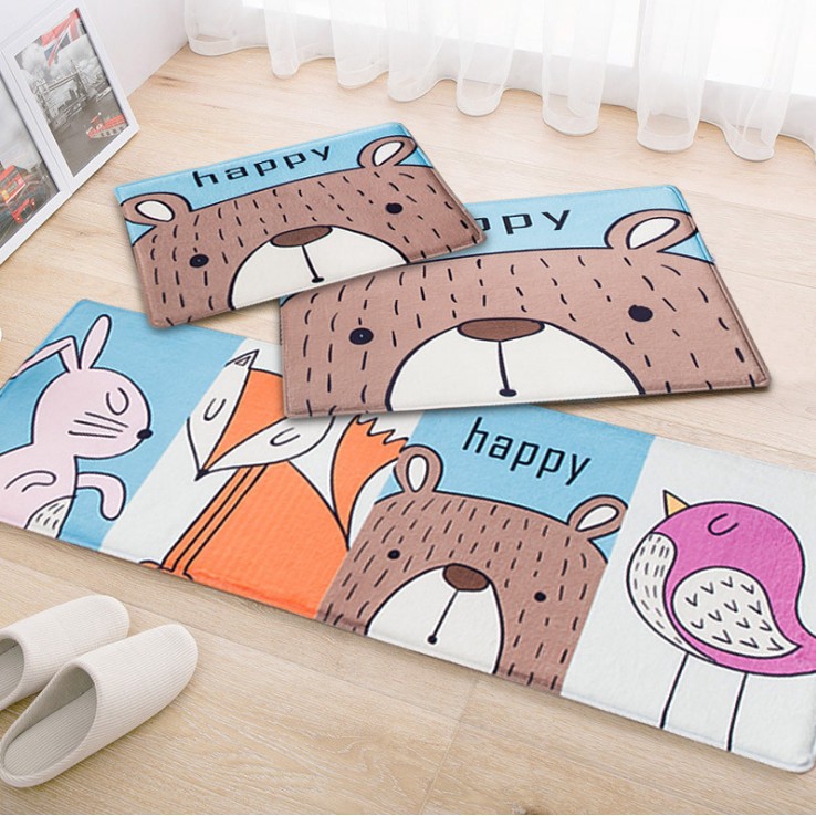 Deer Animal Design Floor Mat Soft Anti Slip Rugs Kitchen Bathroom Hallway Carpet Shopee Singapore