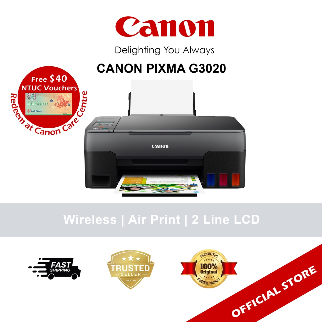 Canon PIXMA G3020 Multi Function Inkjet Printer Shopee Singapore