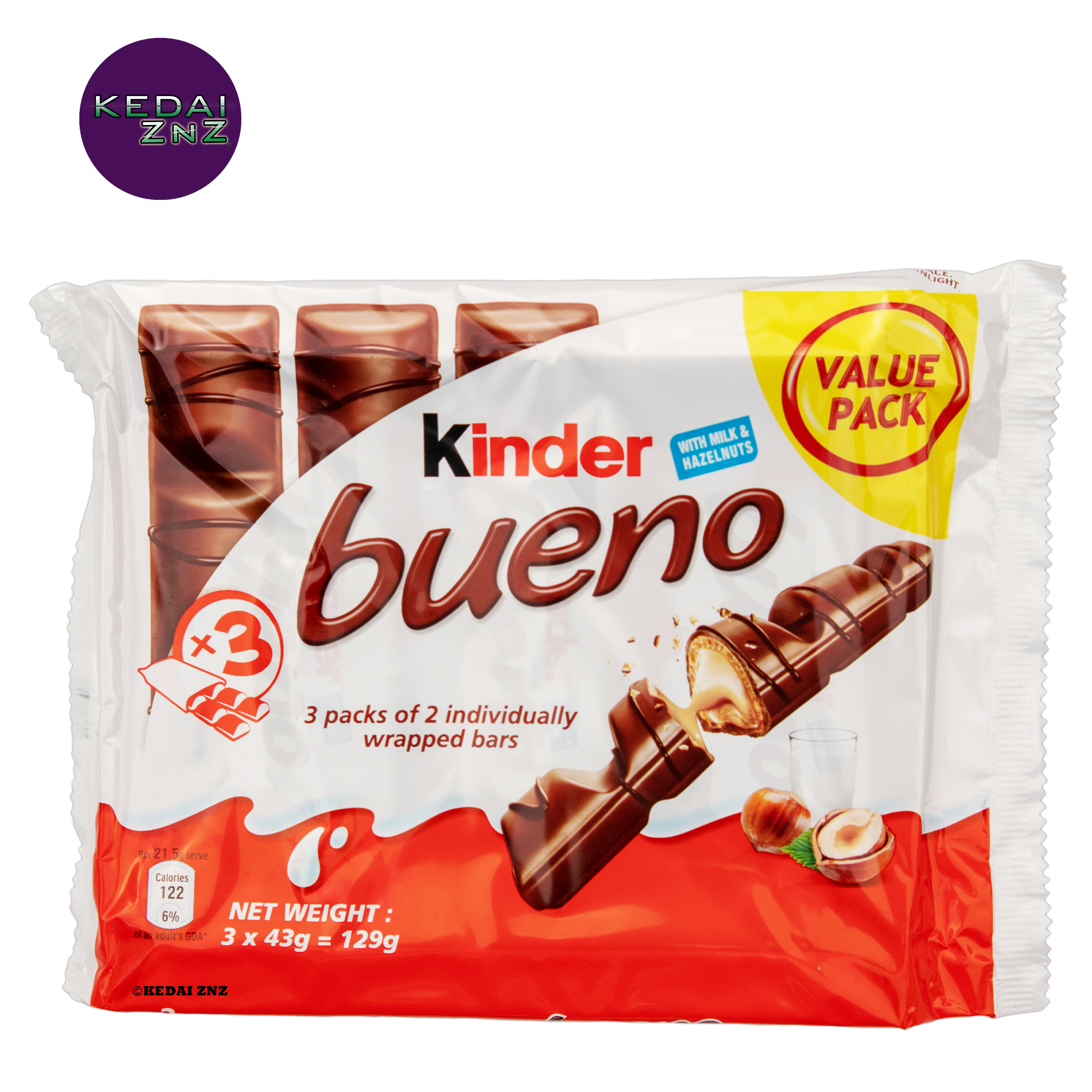 Shop Malaysia Chocolate Kinder Bueno Milk And Hazelnuts Chocolate T3 3x2 Bars 129g Coklat Shopee Singapore