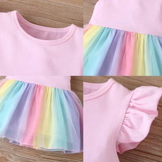Care Bear Cartoon Print Little Baby Girl Dress Party Princess Casual Care Bears Birthday Kids Clothes #8