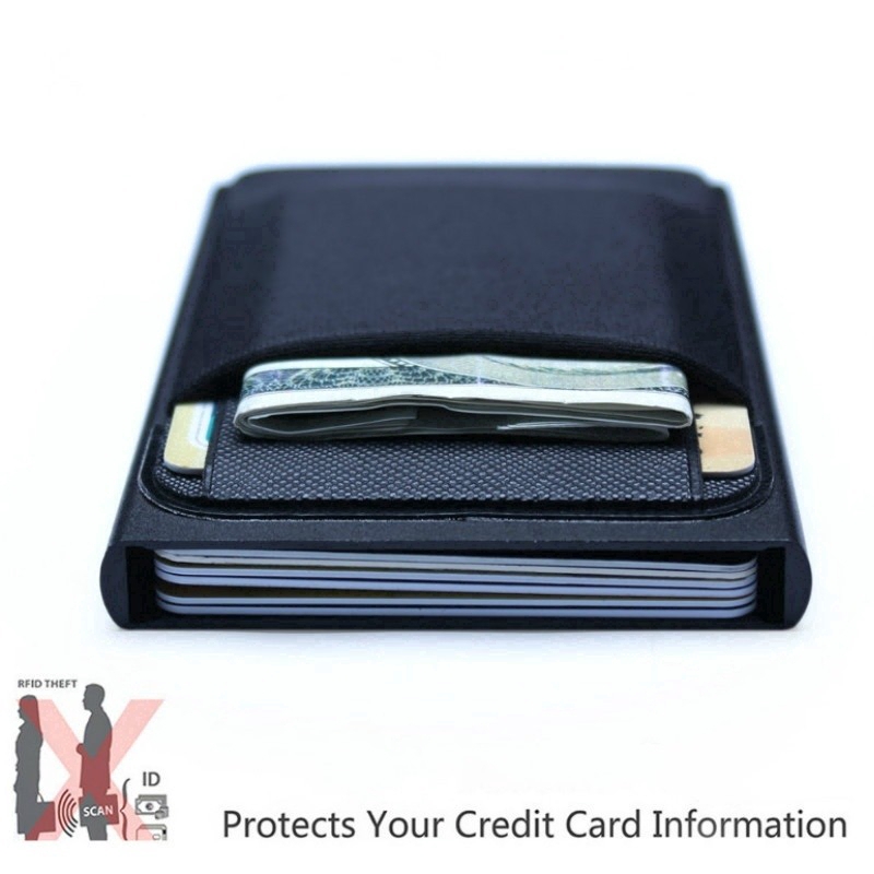 Honda Carbon Fiber Leather Wallet - RFID Blocking Card Case With Money Clip - View #6