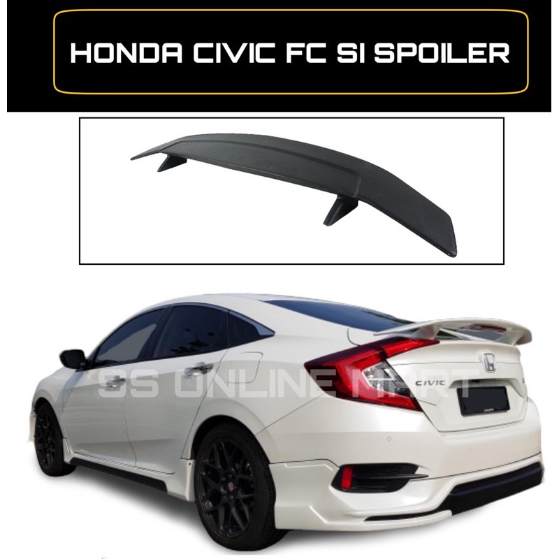 Honda Civic Fc 2016 2021 Si Spoiler Ducktail Spoiler Roof Spoiler Glossy Black Carbon Printing Car Spoiler Shopee Singapore