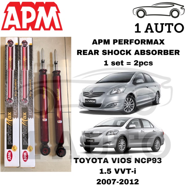 Apm Performax Rear Belakang Shock Absorber Toyota Vios Ncp93 1 5 2007 2012 Shopee Singapore