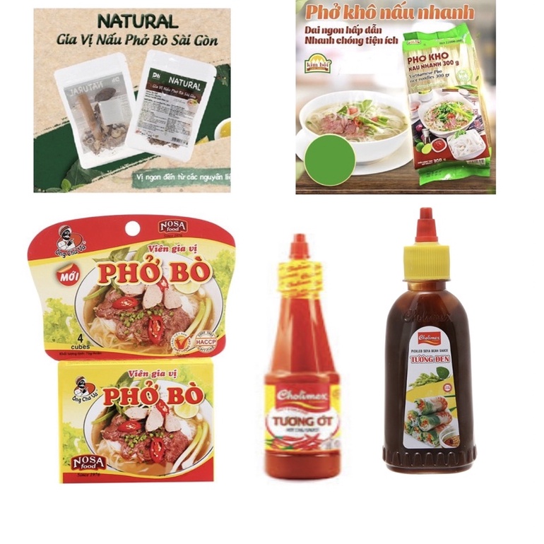 combos Pho seasoning dry Herbs +pho seasoning tablets + chili sauce