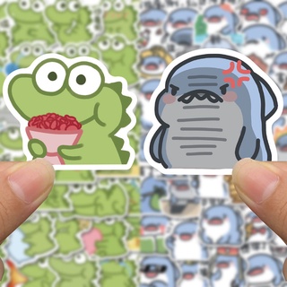 110 Pieces Fat Shark/Matcha Dan Emoji Pack Cartoon Cute Handbook Stickers Funny Waterproof Graffiti #0