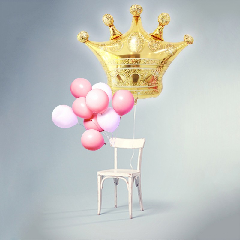 Gold Crown Foil Balloons Baby Shower Bachelorette Party