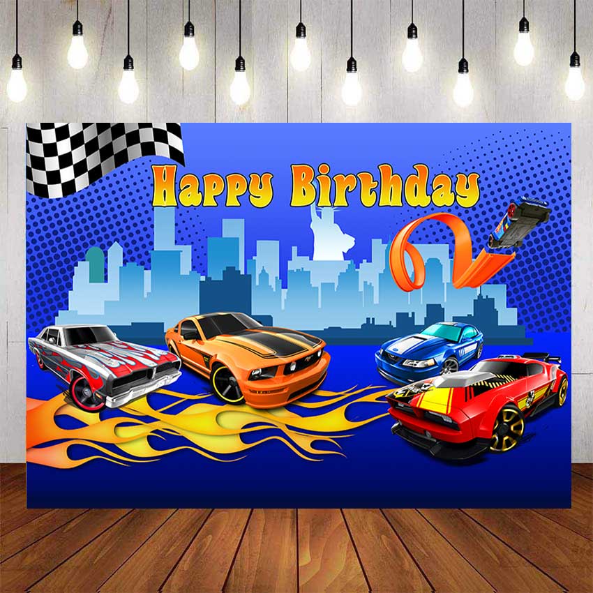 Hot Wheels Race Cars Backdrop For Photography Baby Shower Kids Children ...