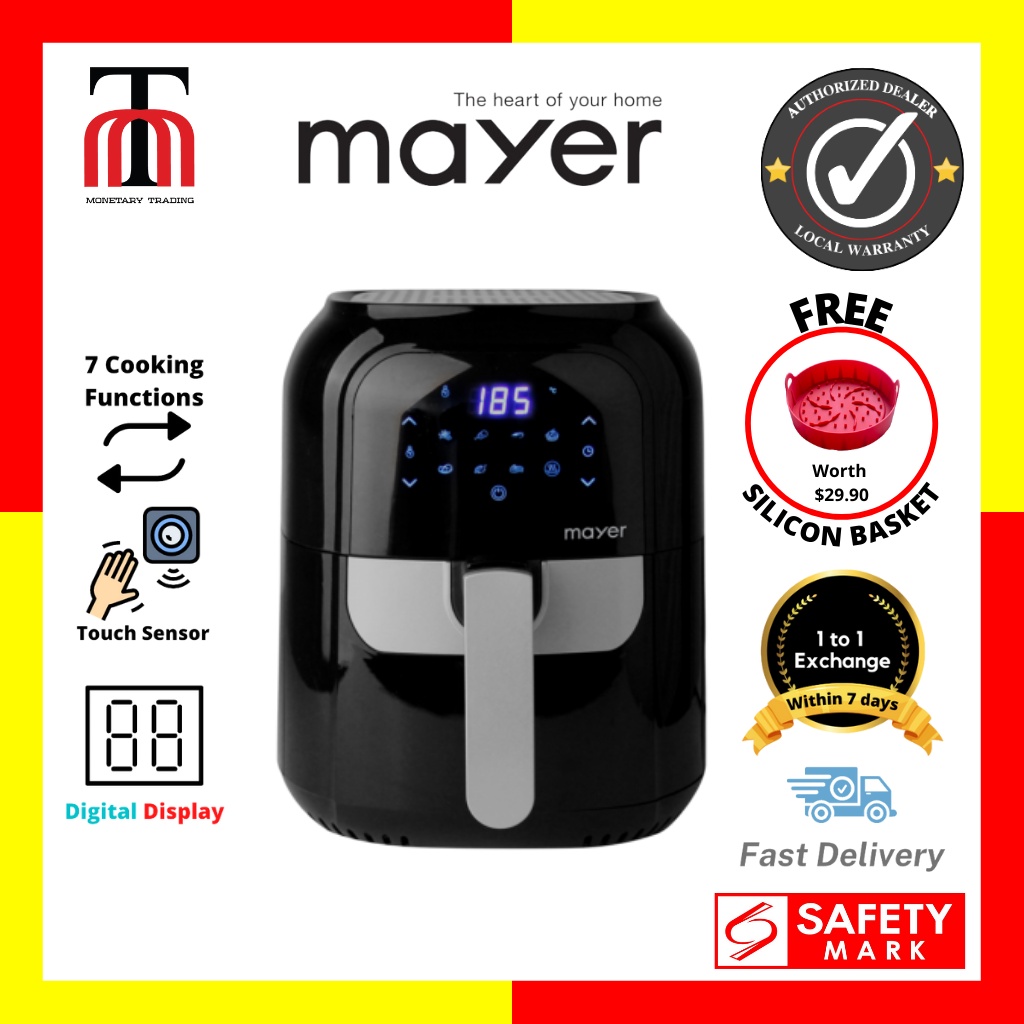 MAYER 5.5L DIGITAL AIR FRYER MMAF501D (FREE BASKET) Shopee Singapore