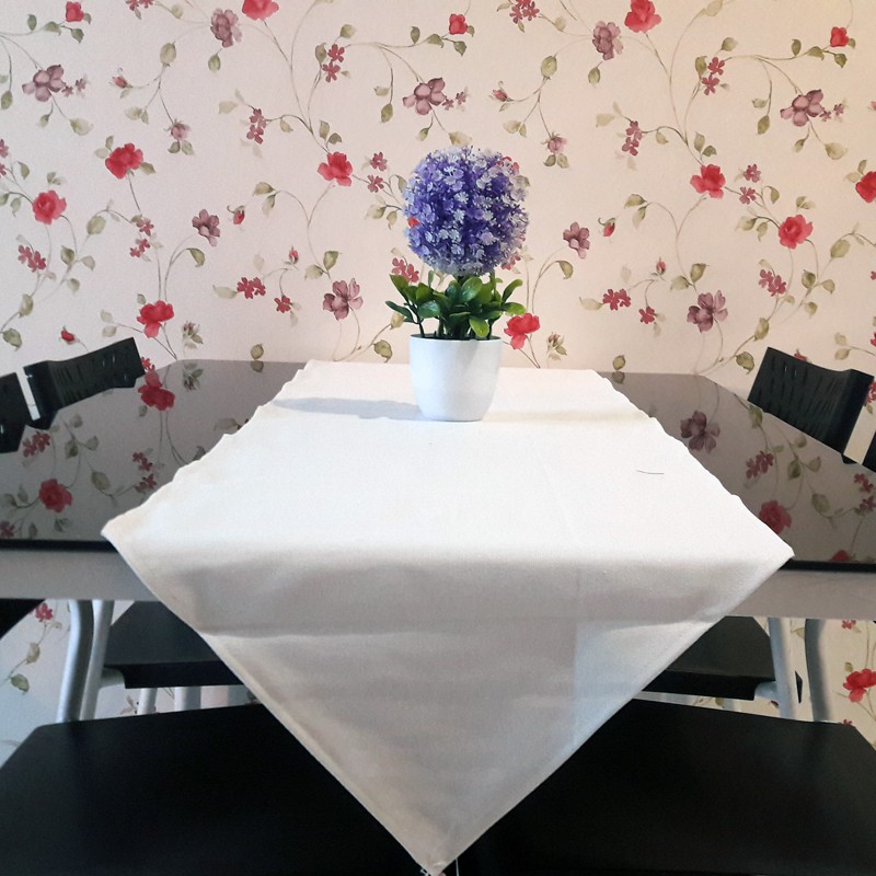 plain white table runner